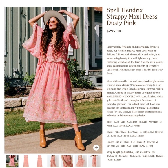 Spell Hendrix Strappy Maxi Dress Dusty Pink - Picture 5 of 10